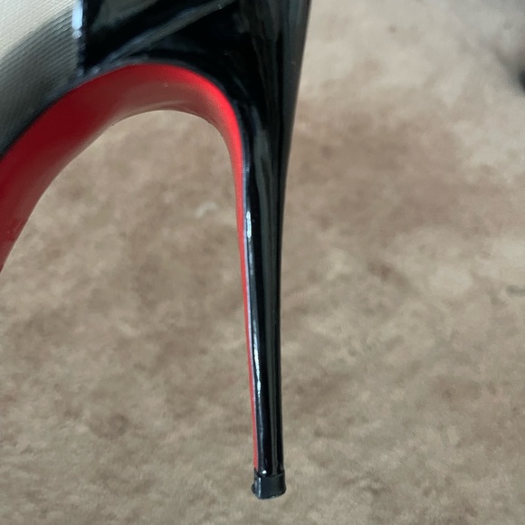 Christian Louboutin Follies Strass 100mm Heels - Hematite 37.5 - Picture 12 of 15